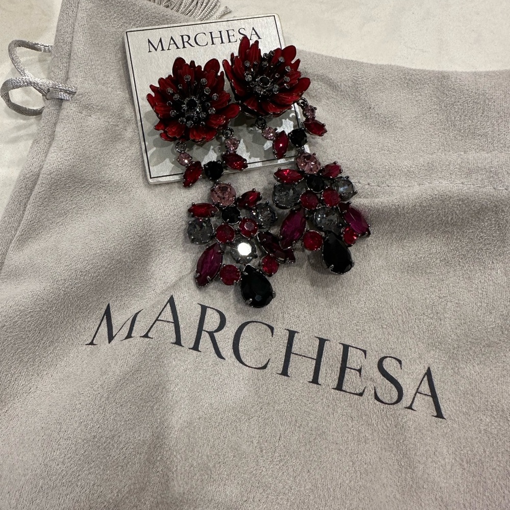 Marchesa burgundy earrings - brand new